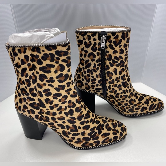 Coach Shoes - Coach Drea Bootie Haircalf Leopard Print Calf Hair Ankle Boots, Size 9.5 Shoes